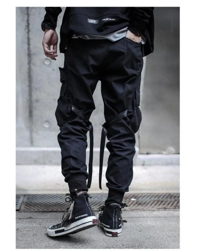 Men's Simple Solid Color Tactical Waistband Cotton Pants