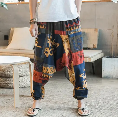 Men's Summer Cotton Linen Harem Pants