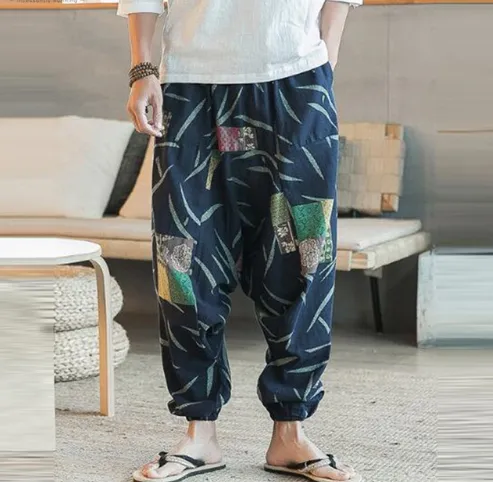Men's Summer Cotton Linen Harem Pants