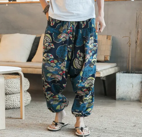 Men's Summer Cotton Linen Harem Pants