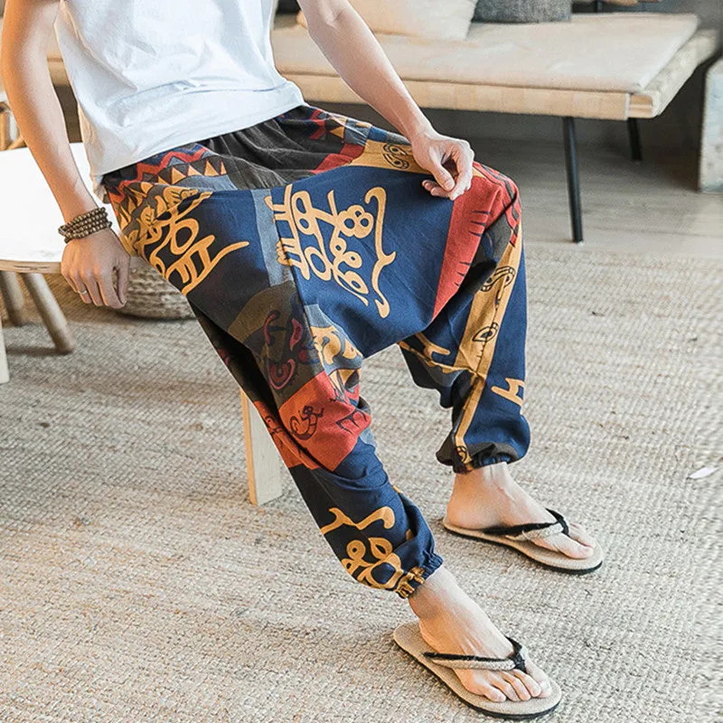 Men's Summer Cotton Linen Harem Pants