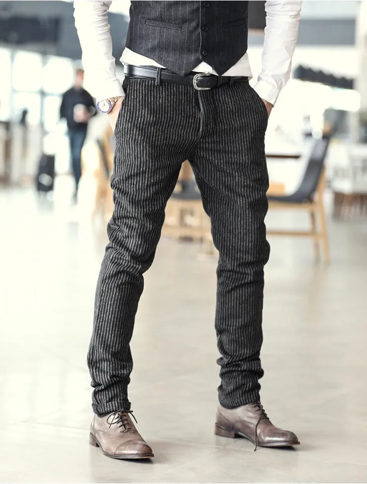 Men's Winter Corduroy Stripes  Business Pants