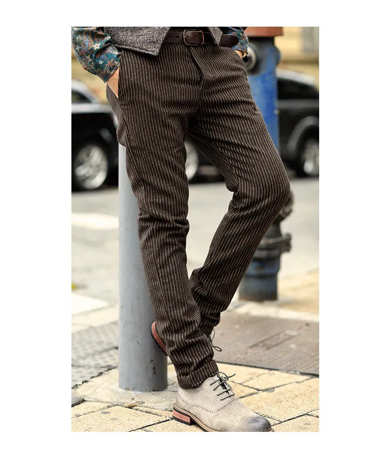 Men's Winter Corduroy Stripes  Business Pants