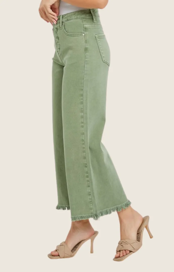 Nancy Olive High Rise Jeans