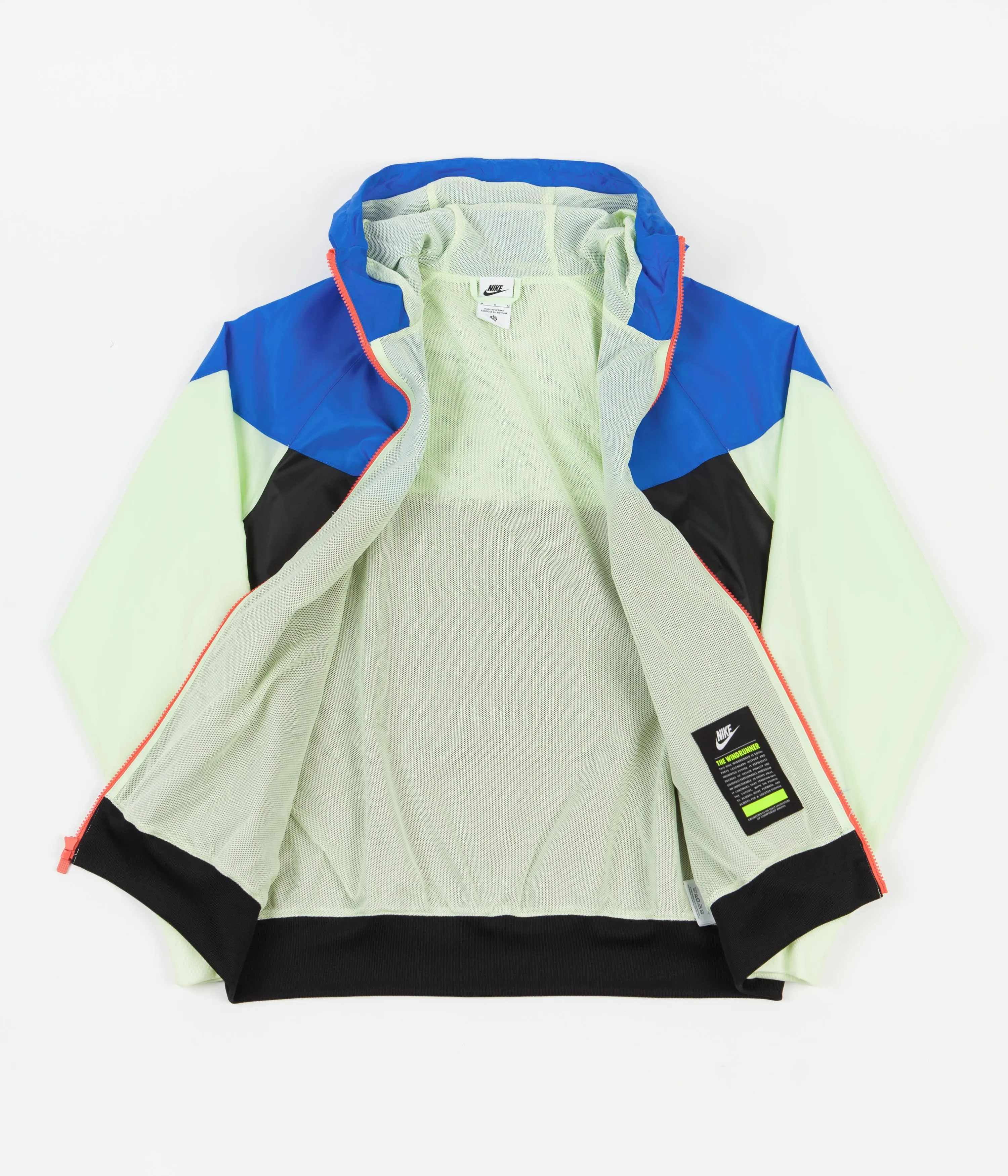 Nike Recycled Windrunner Hooded Jacket - Black / Signal Blue / Lime Ice / White