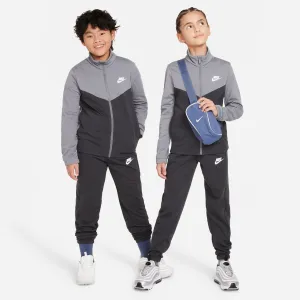 Nike - Unisex - Back Logo Print Poly Tracksuit - Smoke Grey/Anthracite/White