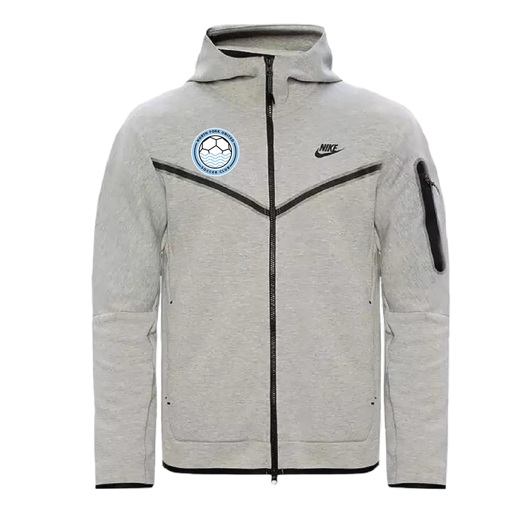 North Fork United FAN Soccer Club Nike Tech Fleece FZ Windrunner Grey