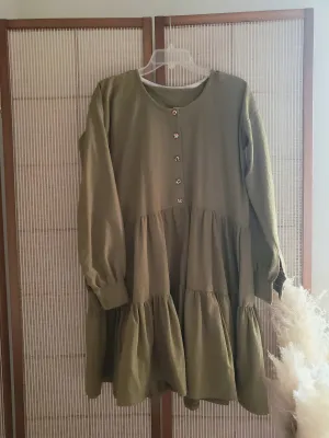 Ochre Iris Tiered Dress and Pant Set