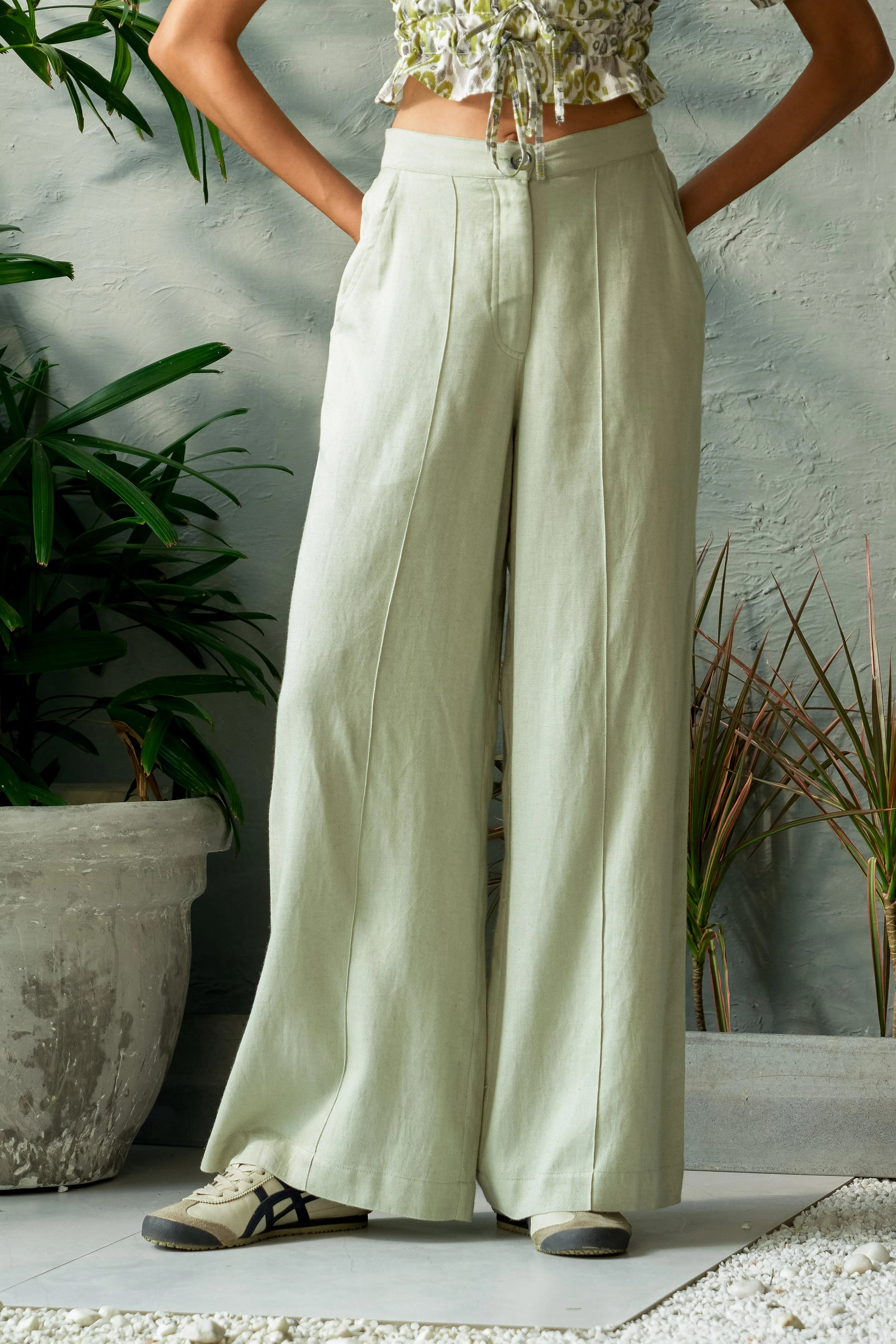 Pistachio Front Stitch Pants