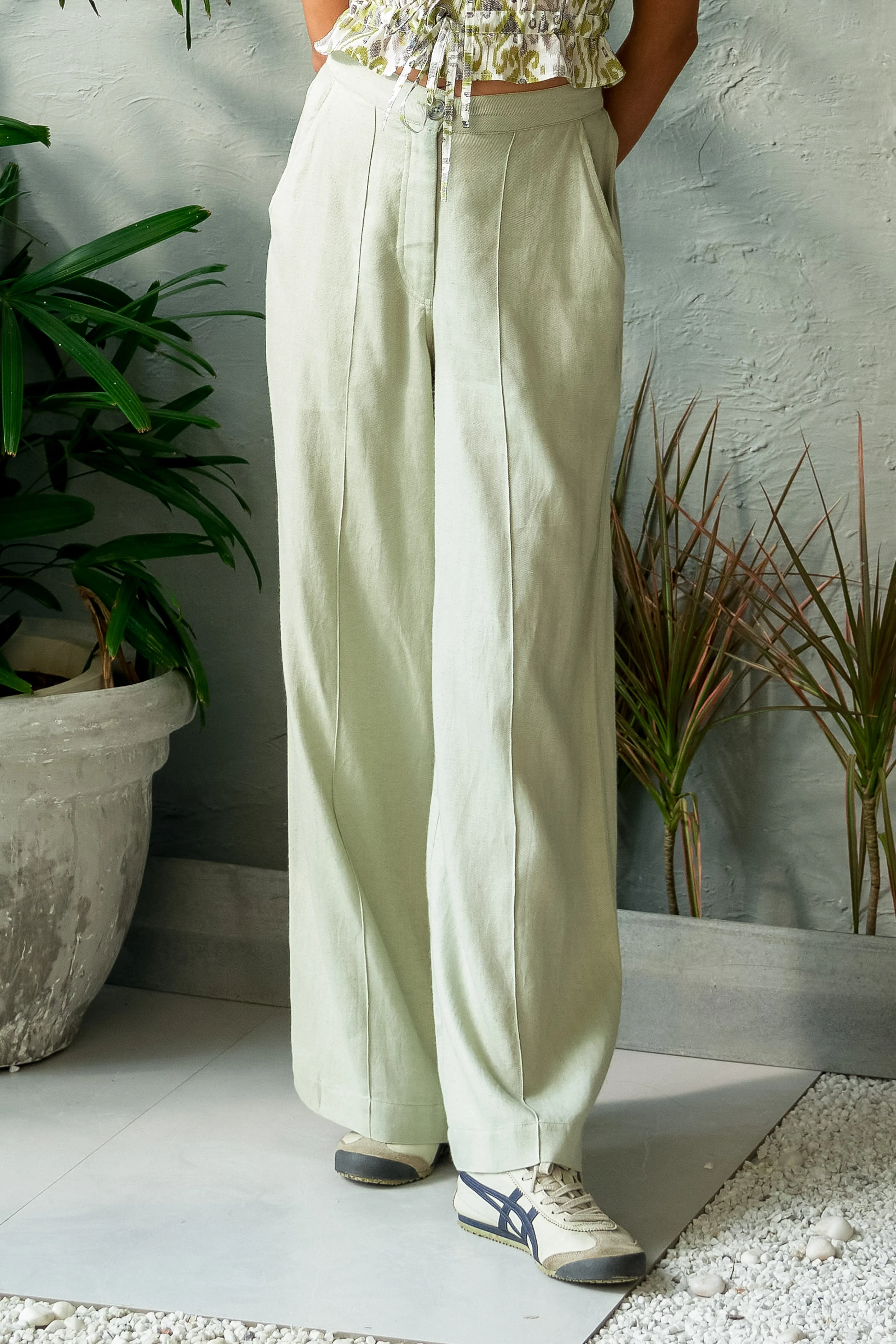 Pistachio Front Stitch Pants