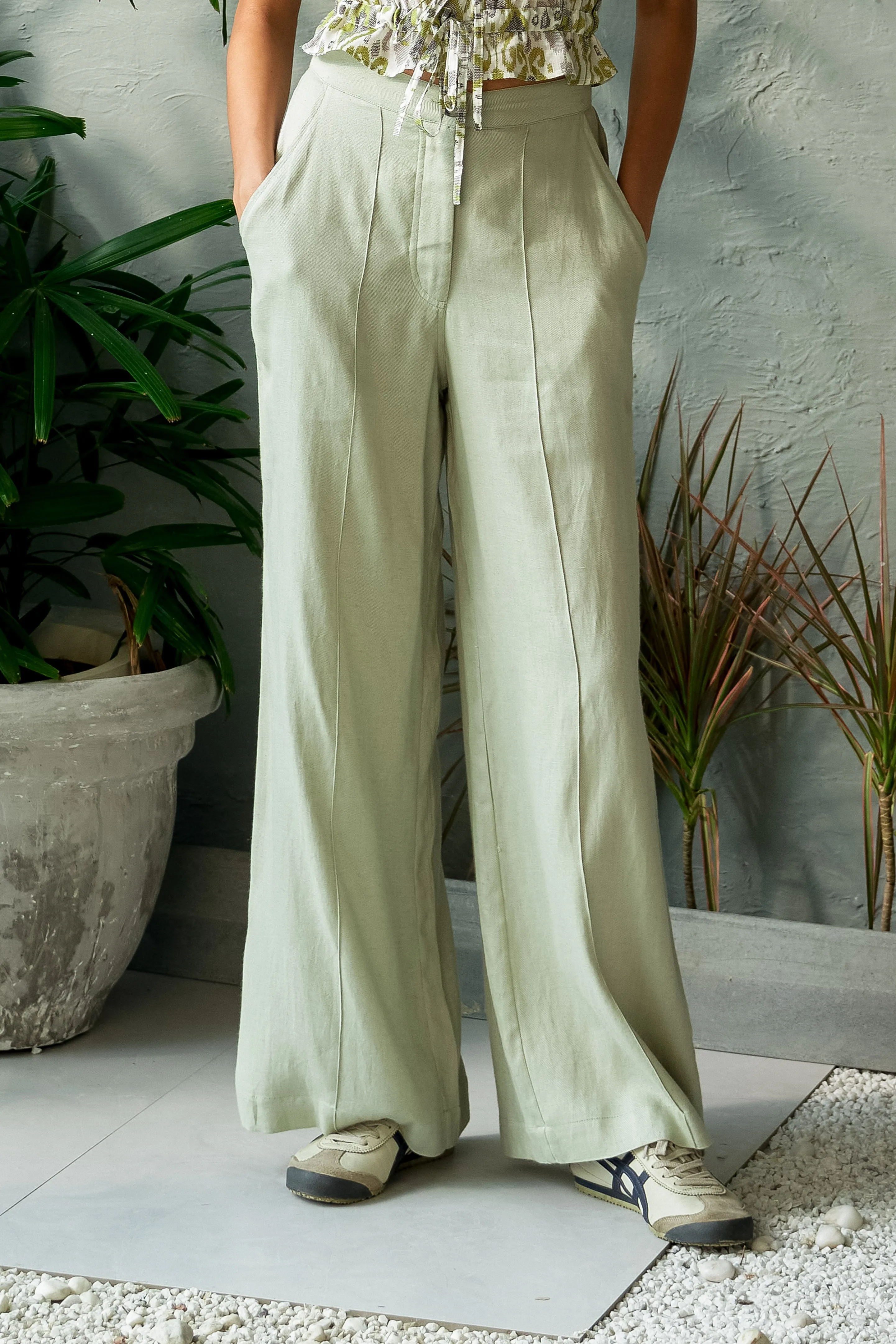 Pistachio Front Stitch Pants