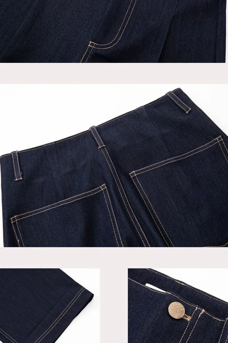 PK0479 Wide Leg Denim Pants