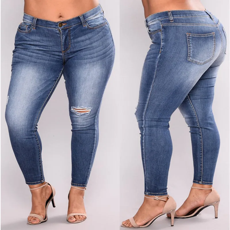 Plus Size Ripped Jeans Pants