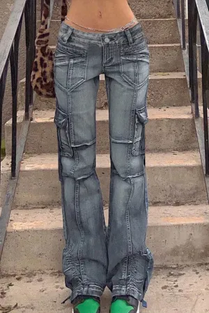 PX827 Wide Leg Straight Jeans