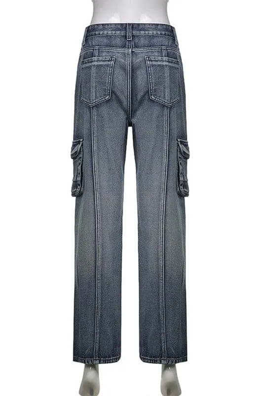 PX827 Wide Leg Straight Jeans
