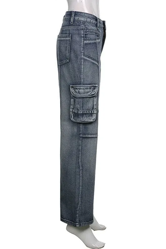 PX827 Wide Leg Straight Jeans