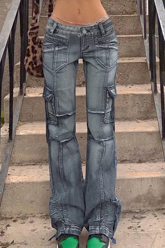PX827 Wide Leg Straight Jeans