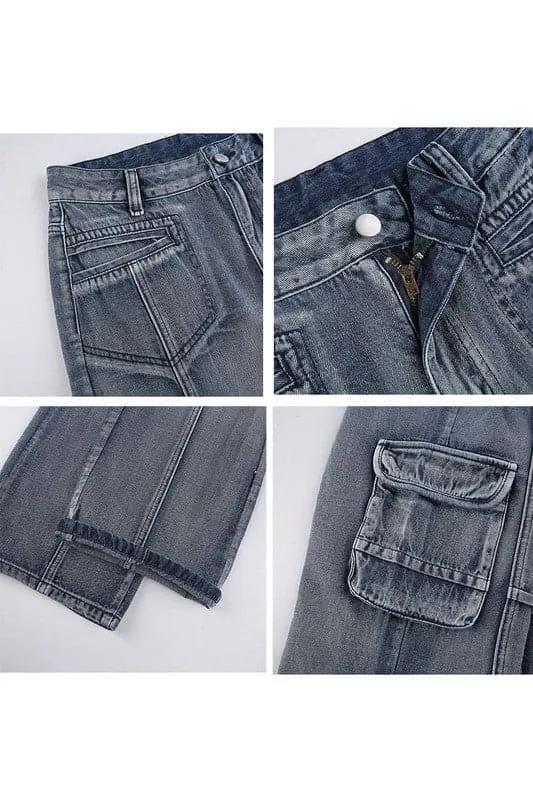 PX827 Wide Leg Straight Jeans