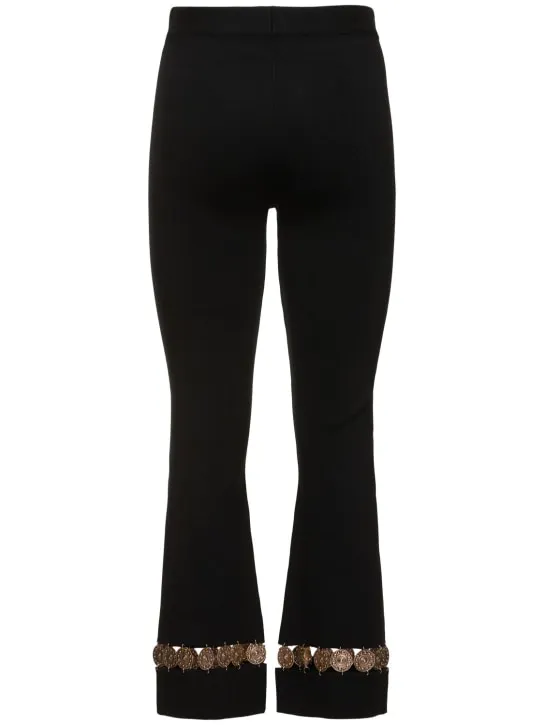 Rabanne   Embellished wool &amp; silk flared pants 