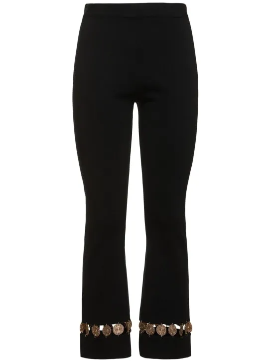Rabanne   Embellished wool &amp; silk flared pants 