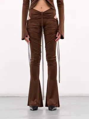 Ruched Flare Leggings (CUTR0BRB-BROWN-BURN)