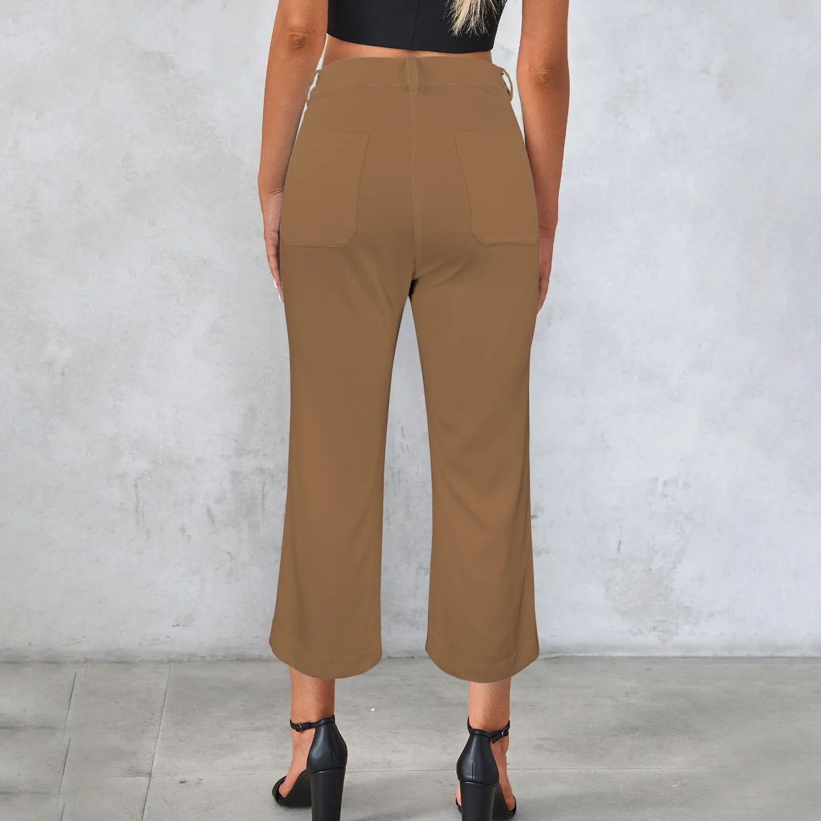 Sixty Eight 93 High Waist Pocket Flared Cropped Pants