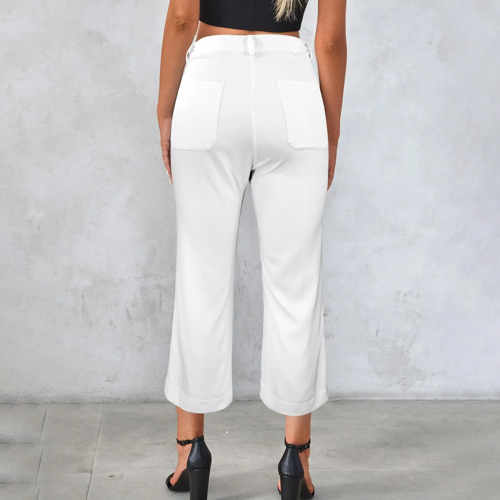 Sixty Eight 93 High Waist Pocket Flared Cropped Pants