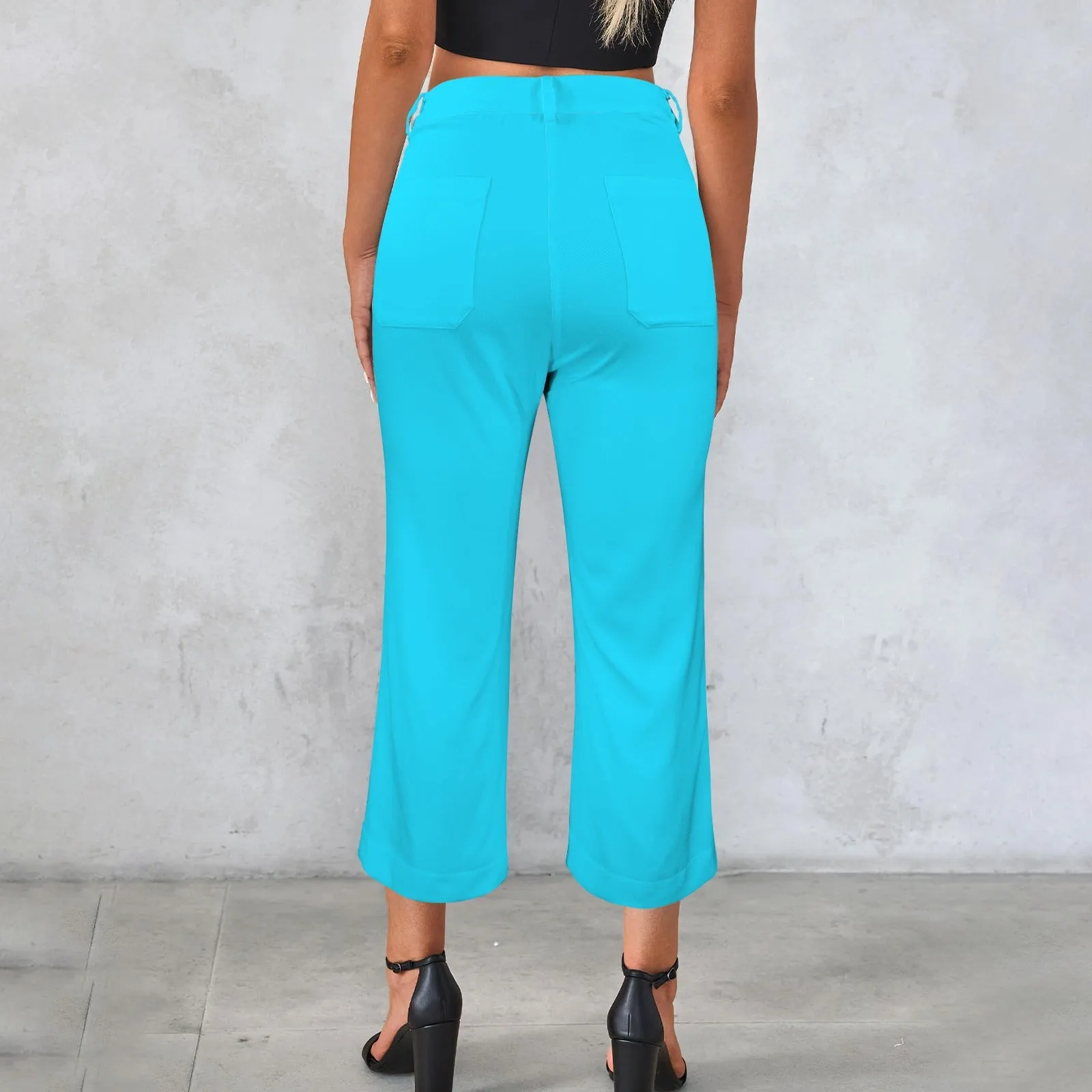 Sixty Eight 93 High Waist Pocket Flared Cropped Pants