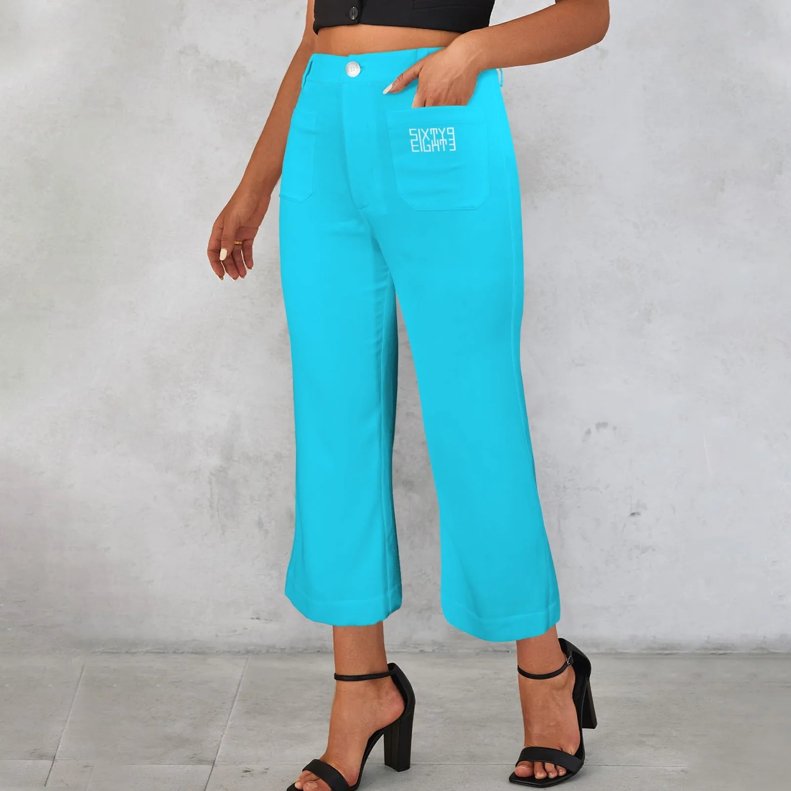 Sixty Eight 93 High Waist Pocket Flared Cropped Pants