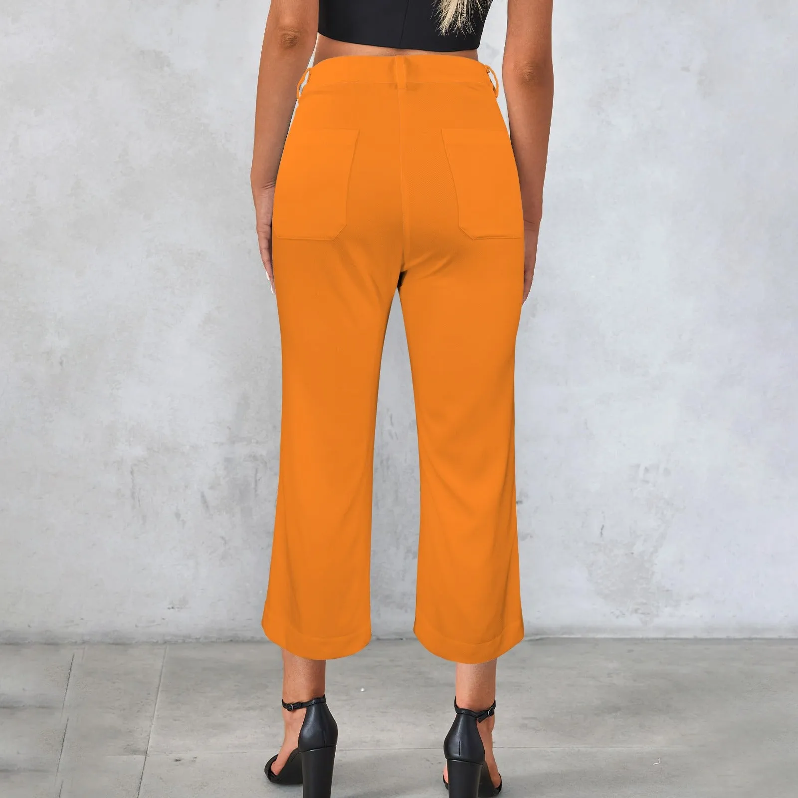 Sixty Eight 93 High Waist Pocket Flared Cropped Pants