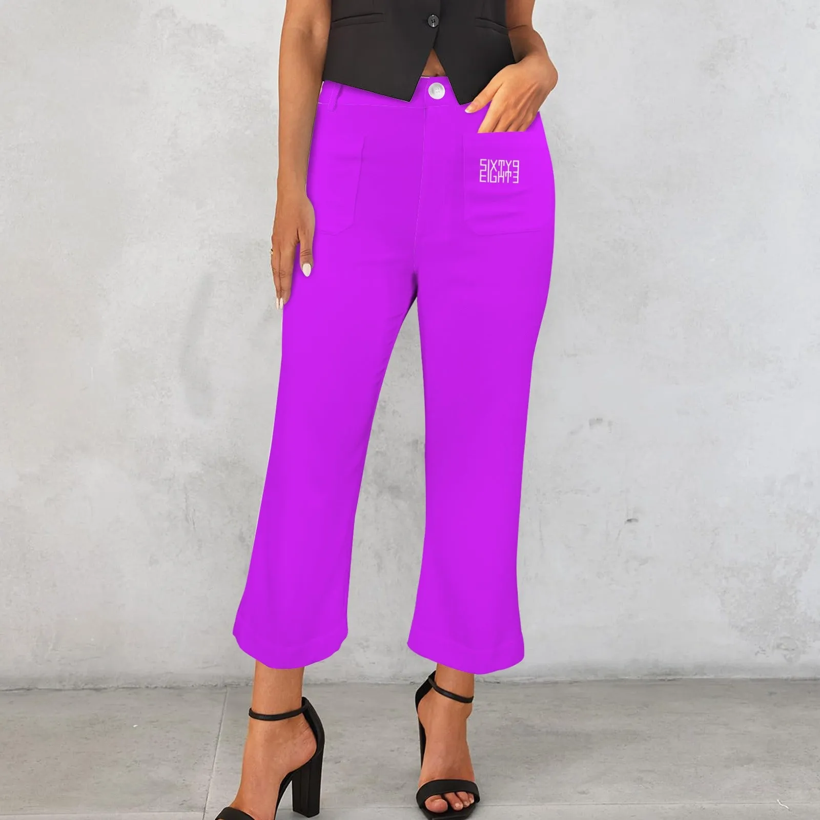 Sixty Eight 93 High Waist Pocket Flared Cropped Pants