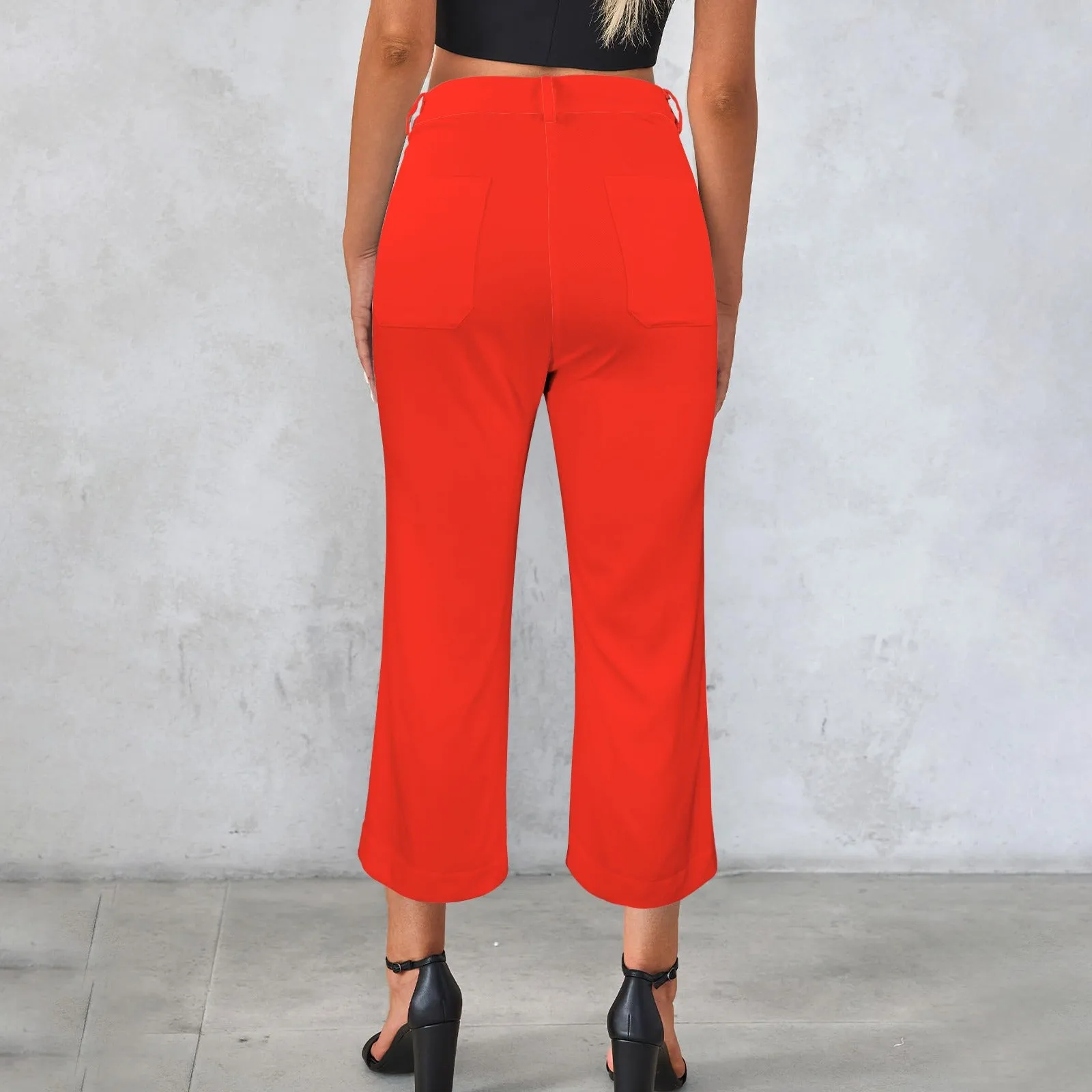 Sixty Eight 93 High Waist Pocket Flared Cropped Pants