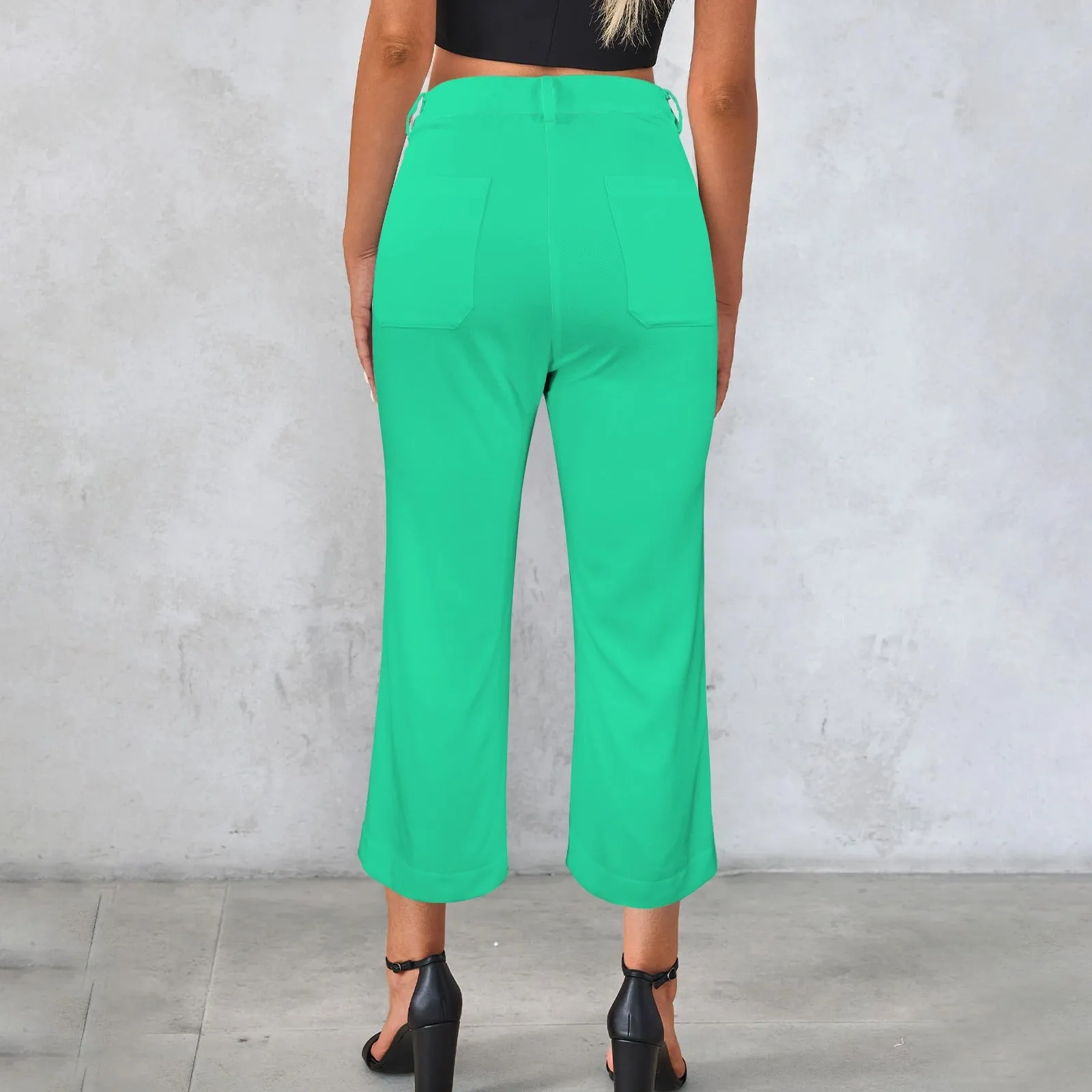 Sixty Eight 93 High Waist Pocket Flared Cropped Pants