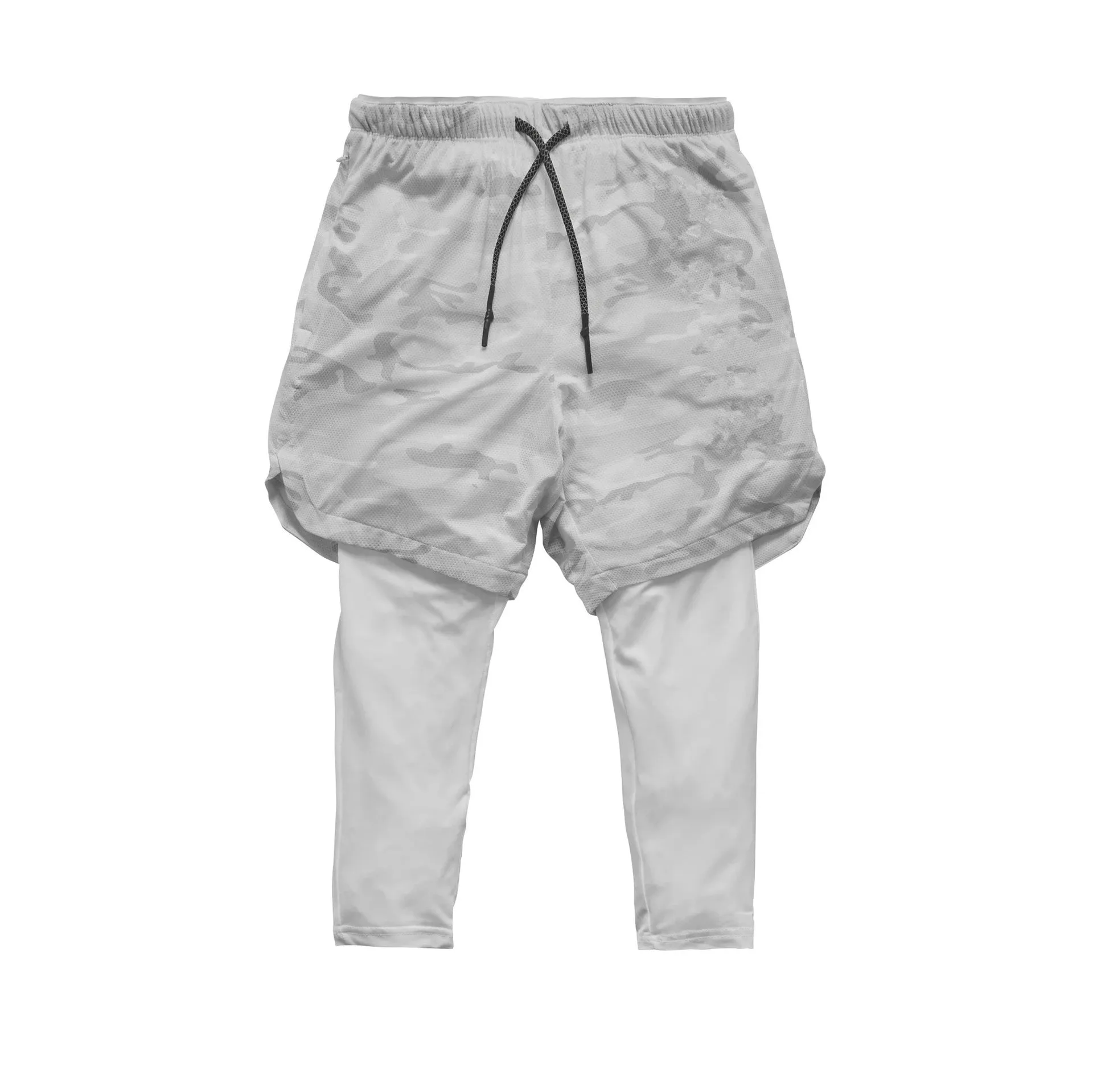Summer Men Shorts Camo Prints Double Layer Pants Casual Sporty Three Quarter Bermuda Korean Bermuda Shorts