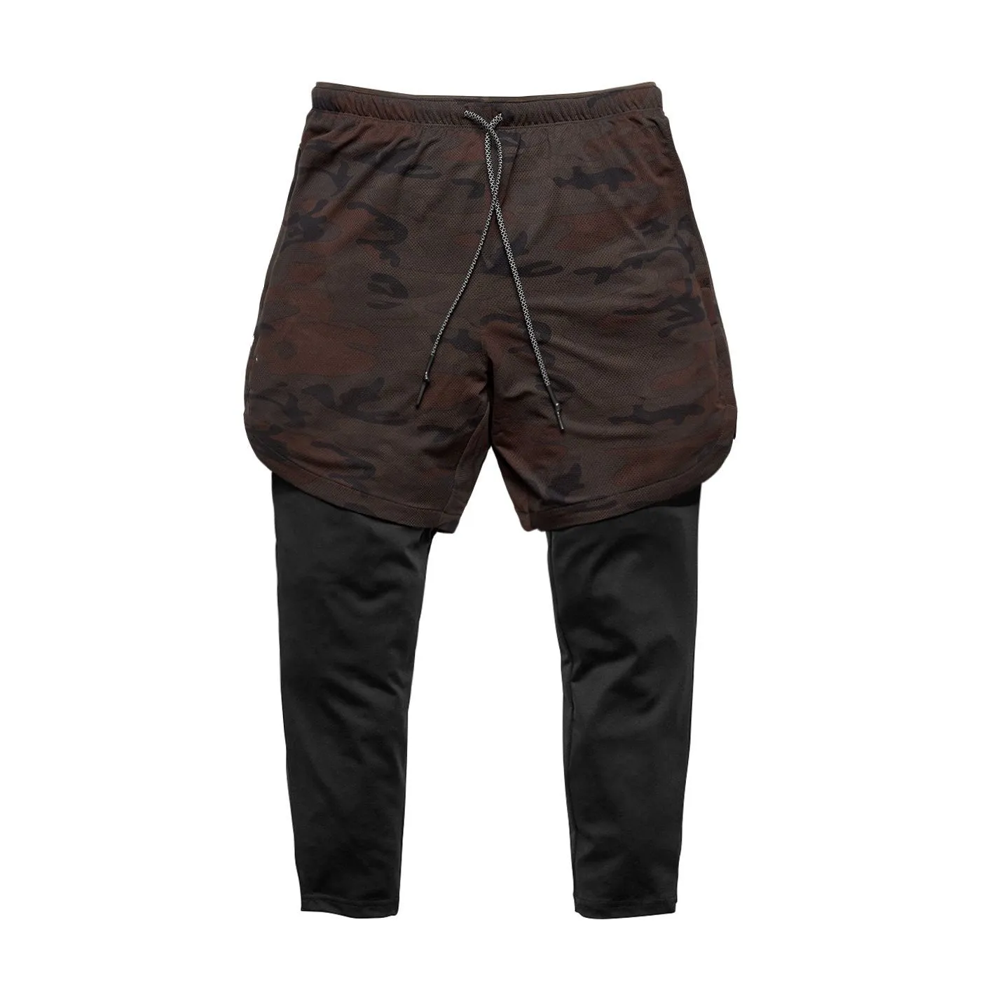 Summer Men Shorts Camo Prints Double Layer Pants Casual Sporty Three Quarter Bermuda Korean Bermuda Shorts