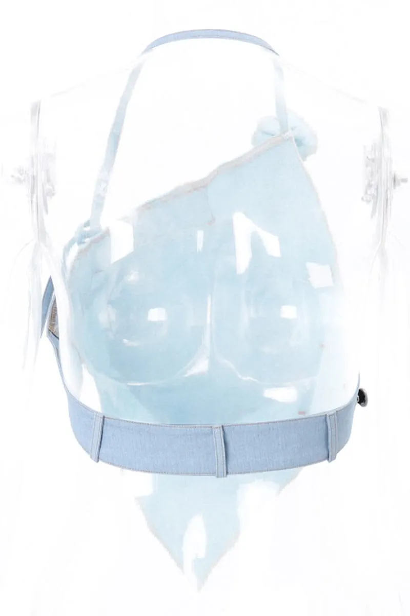 TA488 Halter Denim Top