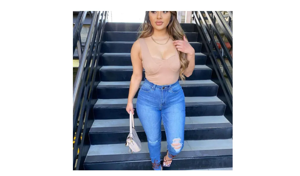 Them Curves High Waist Jeans - Medium Blue Wash