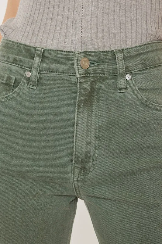 Ultra High Rise 90's Olive Straight Jeans