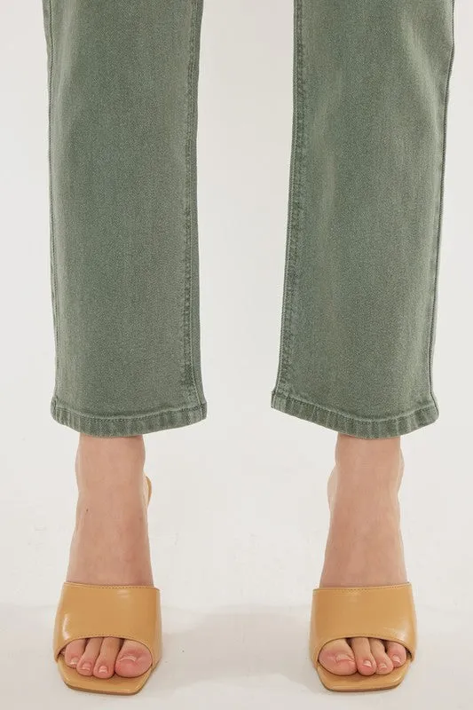 Ultra High Rise 90's Olive Straight Jeans