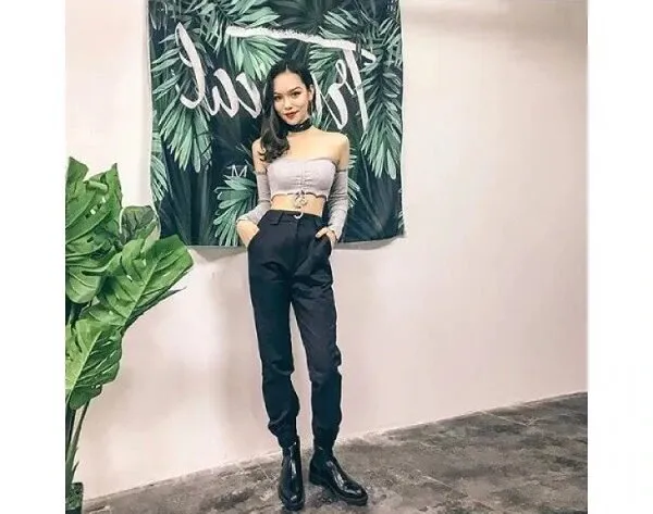Women's Autumn High-Waist Army Loose Ankle-Length Cargo Pants