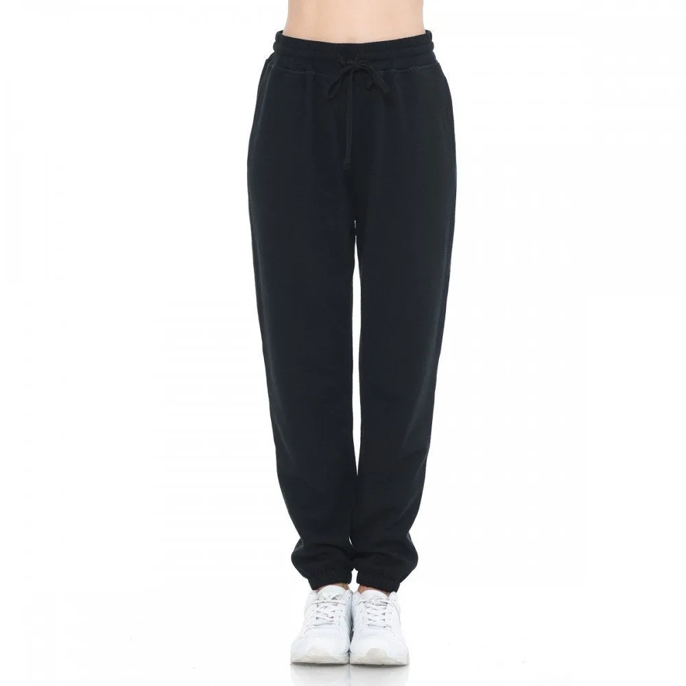 Women's Basic Elastic Waist Cuffed Ankle Fleece Jogger pants