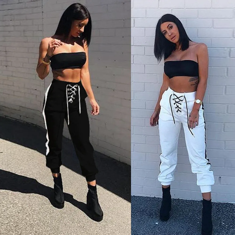 Women's Spring & Autumn Casual Side Striped Pants