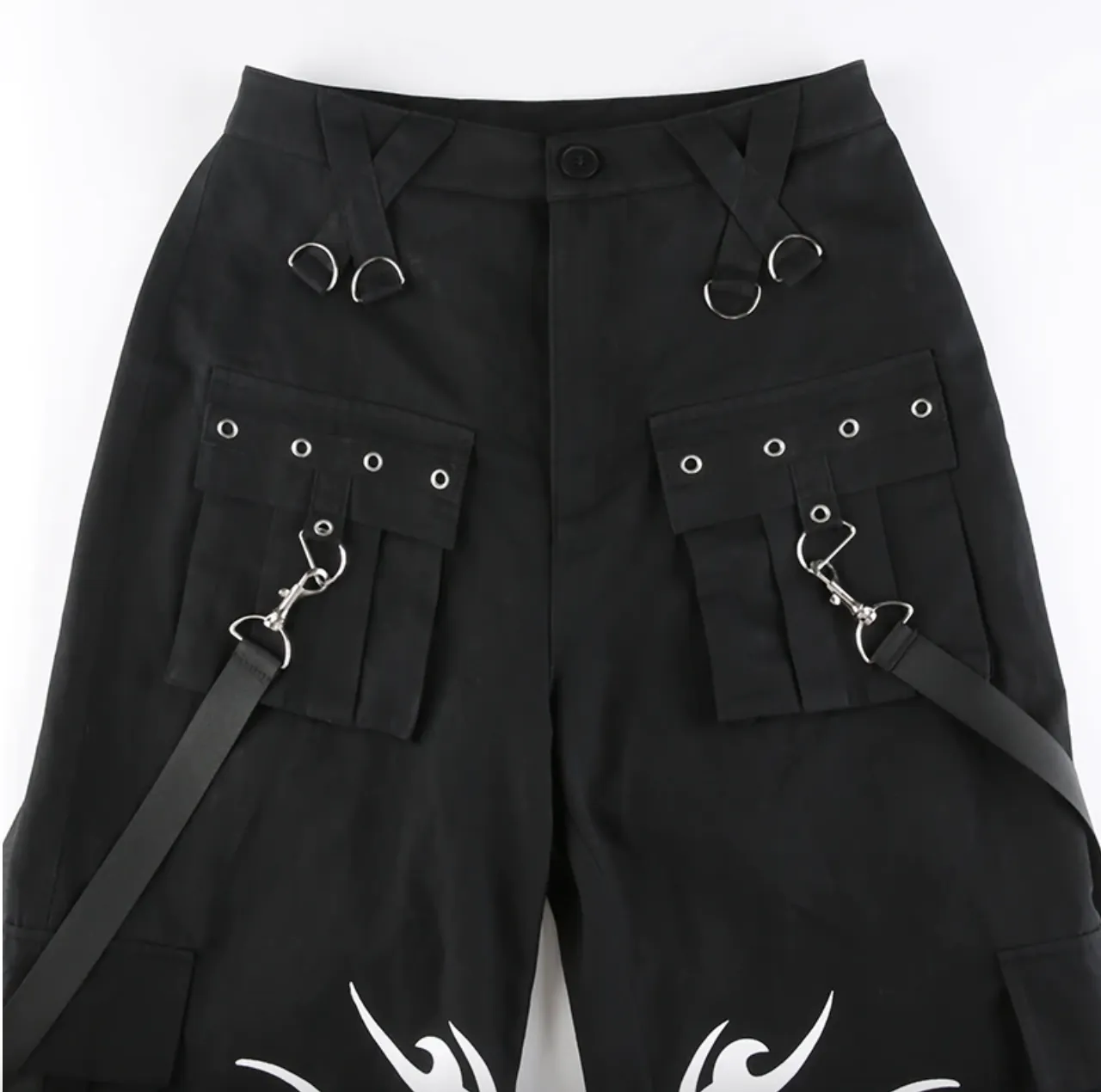 Women's Spring/Autumn Gothic Bandage Wide Leg Casual Pants