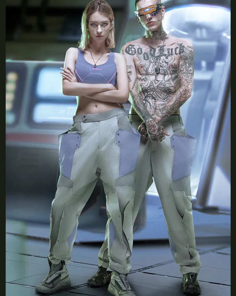 XIPHEVIL Cyberpunk Above The Clouds Fleece Waterproof Pants